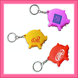 Pig Keychains with Tape Measure