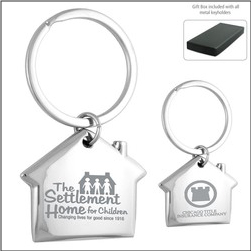 Custom Laser Engraved Home Shaped Keychains